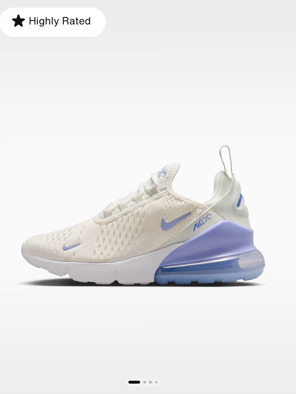 NWB Nike Sail/Light Thistle Sapphire Kids' Grade School Air Max 270 Shoes